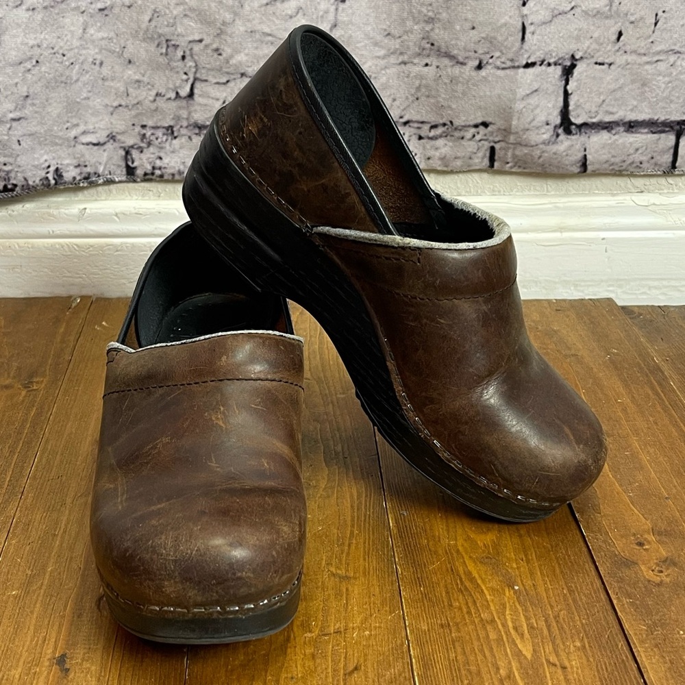 Dansko Brown Leather Clogs